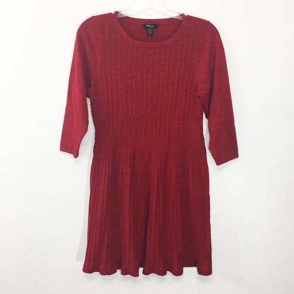 Style & Co. Dresses & Skirts - Style & Co 2X Sweater Dress Fit & Flair Red Knit